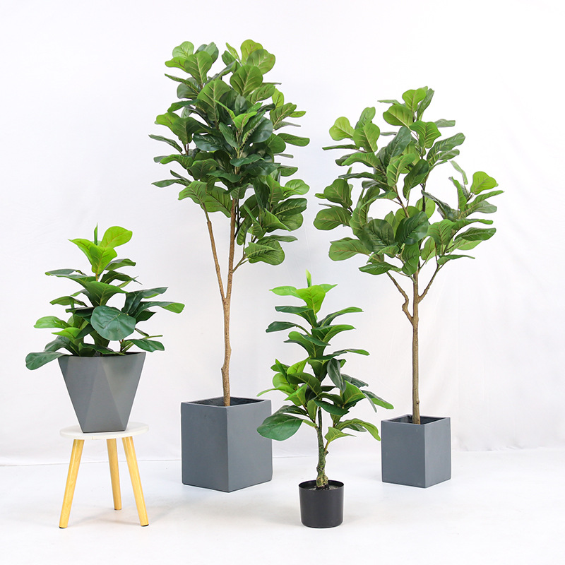 Ficus Lyrata Tree - Kunstmatige kunststof plant in pot, Fiddle-leaf