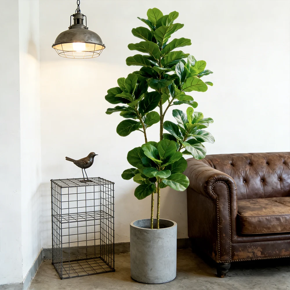 Ficus Lyrata Tree - 64/122cm Kunstmatige Ficus Lyrata Boom Kunstmatige